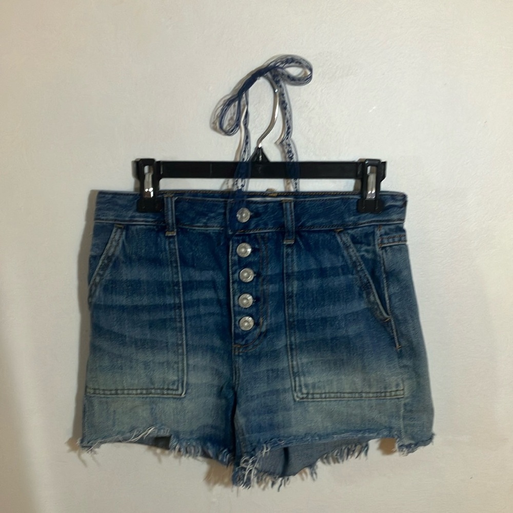 We the Free Blue Jean Shorts High-Waisted Vintage Style